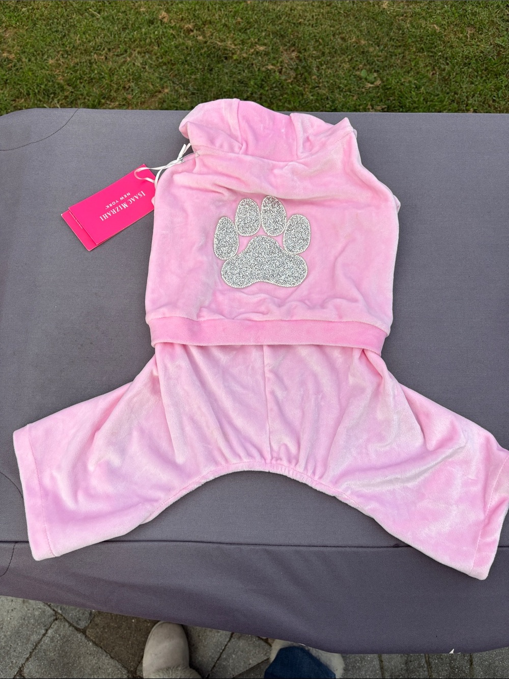 Isaac Mizrahi Pink Kids Hooded Pajama Set with Glitter Paw